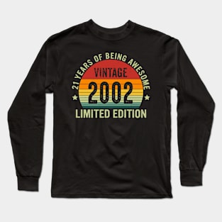 Vintage 2002 Limited Edition 21 Years Of Being Awesome Long Sleeve T-Shirt